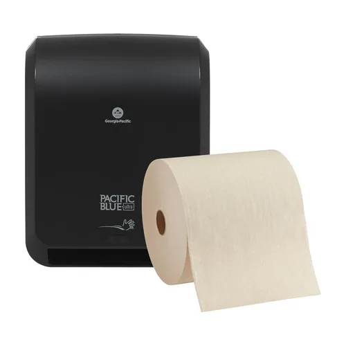 Pacific Blue Ultra® Kit de iniciación de dispensador automático de toallas de papel sin contacto de 8 pulgadas de alta capacidad por GP PRO Negro
