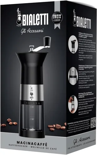Miniatura 3 de Bialetti MCPRO001 Molinillo de café manual, acero aleado, negro
