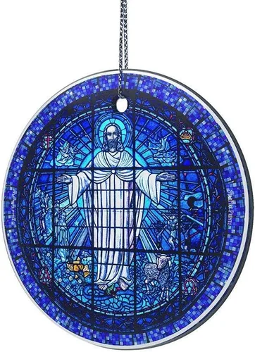 Miniatura 2 de Jesucristo – Espíritu Santo – Inspirado en la iglesia cristiana de vidrieras – 3.5 pulgadas Starfire Prints accesorio de vidrio colgante Bolsa