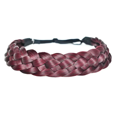 Miniatura 11 de Diadema de pelo sintético de 5 hebras trenzadas, clásicas, gruesas, anchas, trenzadas, elásticas, multicolor, accesorios de belleza para el cabello