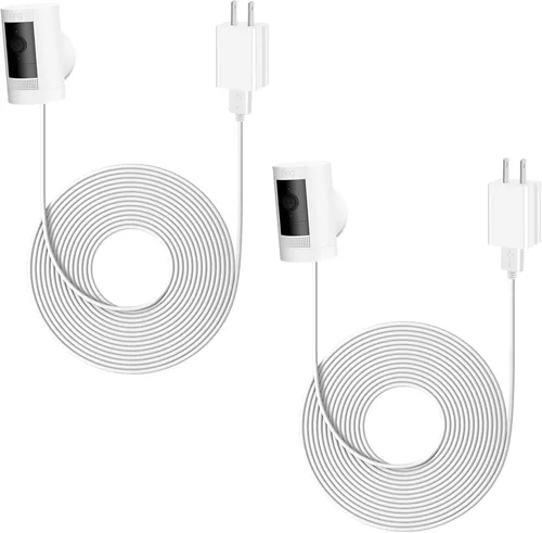 para cable de alimentación de cámara Ring, adaptador de corriente compatible con Stick Up Cam 2ª/3ª generación batería/enchufe, batería de cámara