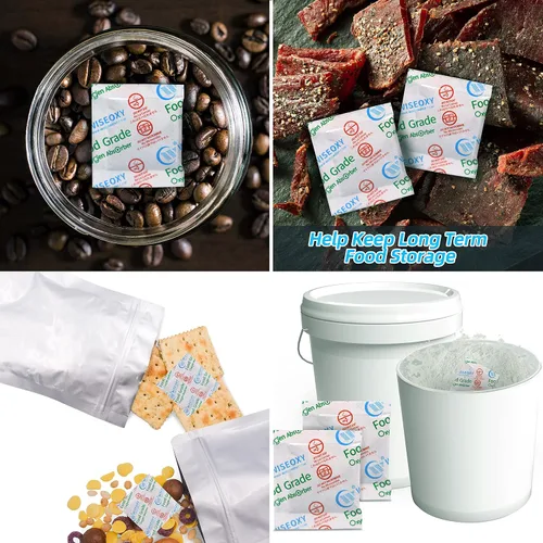 Miniatura 5 de Wisesorb Absorbentes de oxígeno para almacenamiento de alimentos de 300 CC 100 paquetes, absorbentes de oxígeno de grado alimenticio, absorbentes