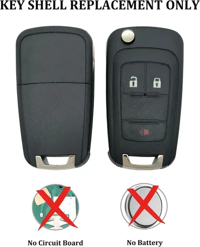 Miniatura 3 de Carcasa de repuesto para llavero compatible con Chevrolet Chevy Equinox Sonic GMC Terrain, control remoto de entrada sin llave para llave de coche