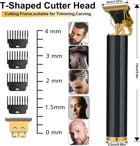 Miniatura 6 de Kit de cortapelos, recortadora de barba recargable con recortador de nariz, cortapelos inalámbricos para hombres con 4 guías, kit profesional