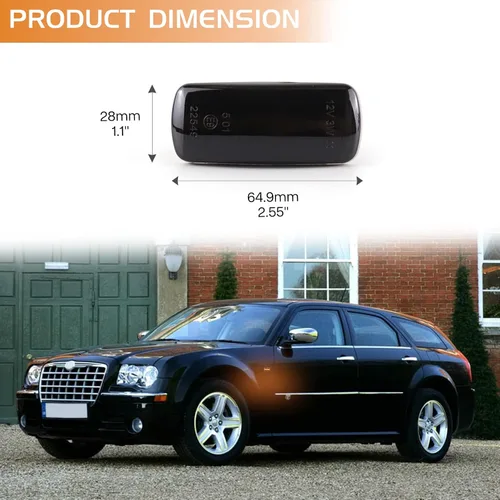 Miniatura 3 de Lente ahumada secuencial LED ámbar marcador lateral Fender luces de señal de giro para Jeep Chrysler Dodge Lancia, reemplazar OEM 04806224AA