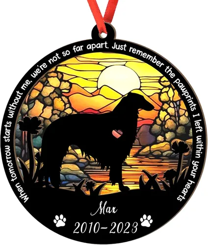 Miniatura 124 de Adorno personalizado para atrapasoles de sabueso afgano, adorno de Navidad de sabueso afgano – Regalo para perro amante, sabueso afgano