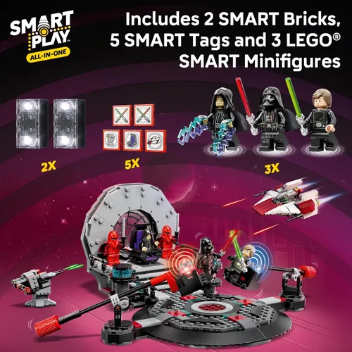 Miniatura 2 de LEGO Star Wars SMART Play: Duelo en la sala del trono y juguete de construcción interactivo A-Wing - Set todo en uno - Reacciona a cómo te mueves