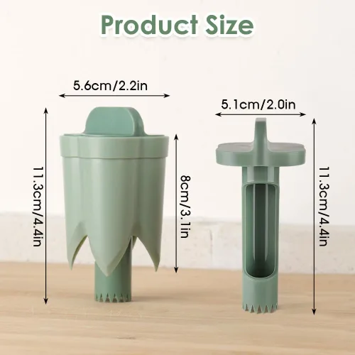 Miniatura 6 de Runsgo Descorazonador de semillas de pimiento rojo, descorazonador de frutas de acero inoxidable 2024, para verduras y frutas (1 unidad)