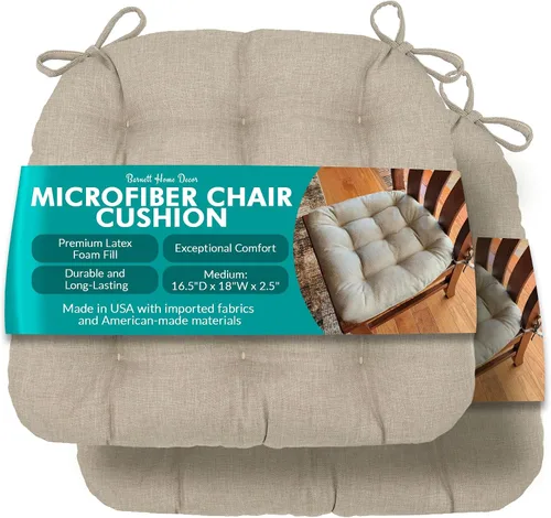 Miniatura 38 de Barnett Almohadilla para silla de comedor con lazos. Gamuza microfibra, microgamuza, reversible, relleno de espuma de látex, se puede lavar a Negro