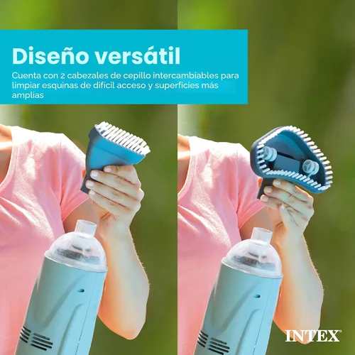 Miniatura 5 de Intex Aspiradora de piscina portátil recargable con mango telescópico de 94 pulgadas y 2 cabezas de cepillo intercambiables para piscinas