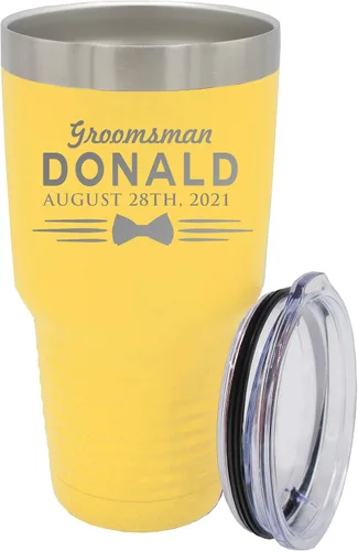 Miniatura 26 de Vaso de padrinos de boda grabado personalizado, taza de acero inoxidable aislada personalizada para padrino de boda, despedida de soltero, boda