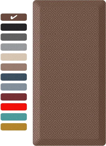 Miniatura 14 de Ophanie Tapetes de cocina para piso, alfombras de cocina, 20 x 32 pulgadas, antifatiga, tapete acolchado de pie, impermeable, cómodo tapete Gris