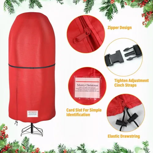 Miniatura 3 de Bolsa de almacenamiento vertical para árbol de Navidad de Riuog, bolsa de almacenamiento para árbol de Navidad de tela Oxford resistente a roturas