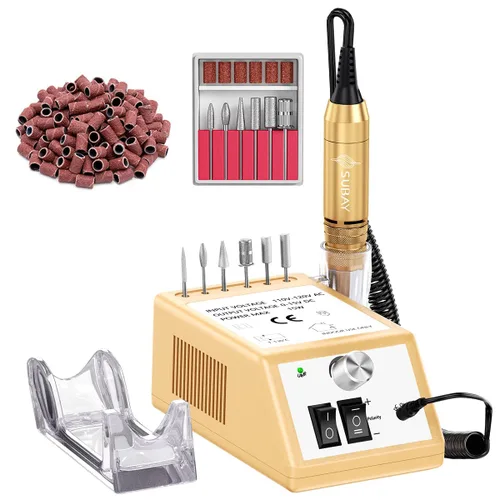 Miniatura 8 de SUBAY Kit Profesional de Esculpido de Uñas Eléctrico para Dedos y Pies, Lima Eléctrica para Manicura y Pedicura con 1 Paquete de Bandas de Lijado