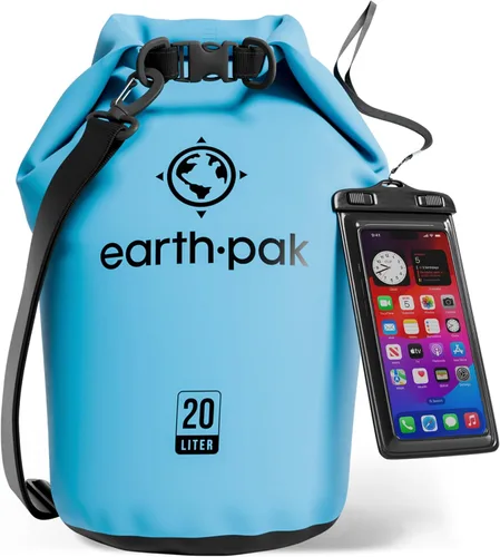 Miniatura 55 de Earth Pak Bolsa Seca Impermeable - Mochila Impermeable de Cierre Enrollable Superior Mantiene el Equipo Seco para Kayak con Funda Impermeable