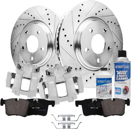 Miniatura 86 de Detroit Axle - Kit de freno delantero para Ford Explorer Mercury Mountaineer 2002-2005 Bujes de rodamiento de rueda perforados y ranurados rotores