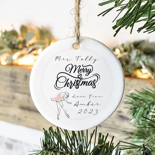 Miniatura 6 de Adorno con nombre personalizado, bailarina de ballet de Navidad, adorno personalizado para amantes del ballet, adornos de Navidad de ballerina