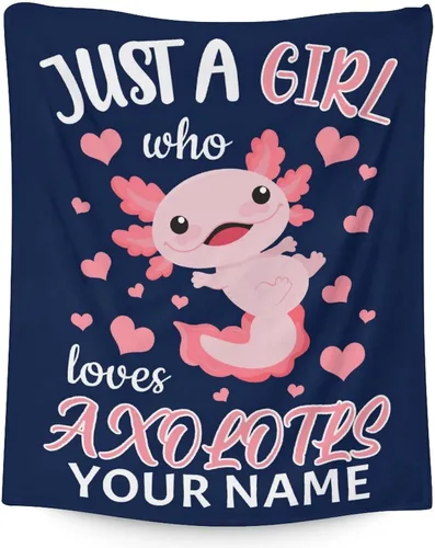 Miniatura 7 de Axolotl - Manta de regalo – 30 x 40 pulgadas, bonita manta de ajolote para mujeres y niñas, franela azul, suave, cálida y acogedora para sofá