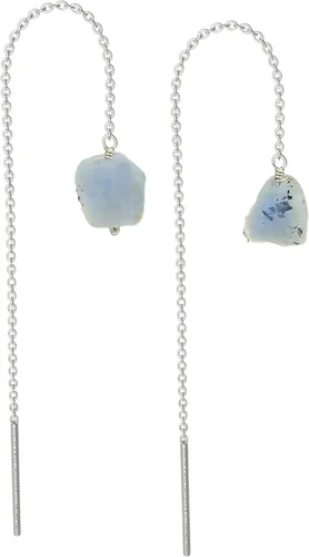 Miniatura 6 de Aretes de hilo enhebrados de plata esterlina 925 naturales y en bruto, aretes con gemas para mujer, joyería hecha a mano, regalo para ella