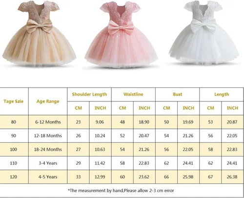 Miniatura 7 de NNJXD Baby Girl Princess Dress Bowknot Sequins Dresses