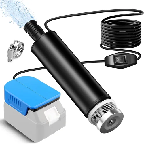 Miniatura 10 de Bomba de agua sumergible para batería Kobalt de 24 V, 635 GPH 100 W, bomba de transferencia de agua inalámbrica para tina, estanque, jardín