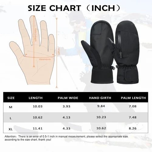 Miniatura 6 de Century Star Guantes de esquí para hombres y mujeres, guantes de snowboard para pantalla táctil, guantes de nieve impermeables para motos de nieve