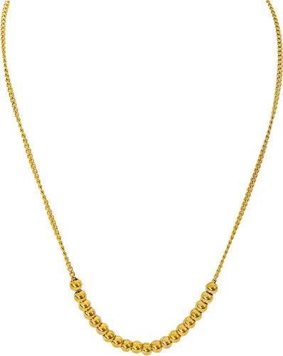 Miniatura 2 de MCStarz Juego de pulseras y collares de cuentas de bola de oro de 0.197in para mujer y hombre