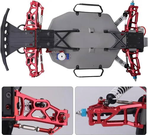 Miniatura 6 de Juego de 4 brazos en A de suspensión delantera y trasera de aluminio y barra de amarre para 1/10 Traxxas Slash 2WD actualizaciones piezas, reemplazo