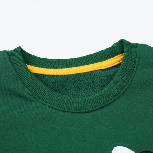 Miniatura 2 de Sudaderas para niños pequeños, de algodón, de manga larga, cuello redondo, sin botones, con estampado de dibujos animados, 2-7T