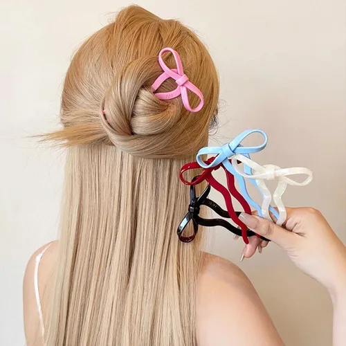 Miniatura 6 de Paquete de 5 horquillas de pelo francés, 4.1 pulgadas de acetato para mujer, horquilla de lazo, horquilla francesa en forma de U, horquillas