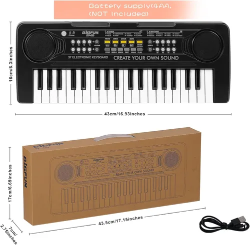 Miniatura 4 de Raimy Piano de teclado de 37 teclas para niños, aprendizaje temprano, educativo, portátil, instrumento musical electrónico, juguetes de regalo