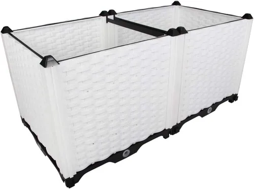 Miniatura 41 de BAOYOUNI - Juego de jardinera cuadrado para jardín elevado, maceta de plástico, caja de cultivo para verduras, hierbas, flores y plantas suculentas