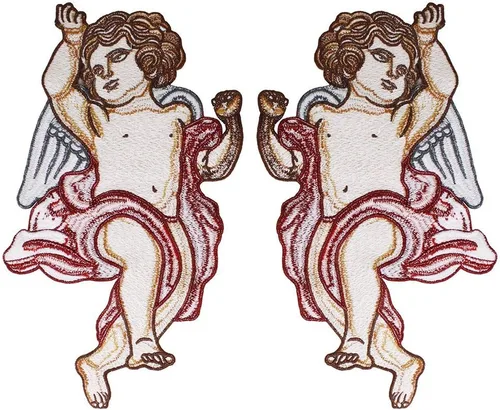 Miniatura 3 de Espejo grande de moda bordado ángel parches motivo insignia apliques coser ropa decorada costura 1 par