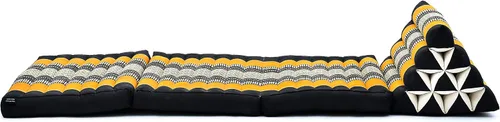 Miniatura 9 de Leewadee - Cojín Tailandés plegable para el suelo con respaldo para TV, sala de estar, colchón para exterior, 65.7 x 20.9 x 11.8 pulgadas, Kapok