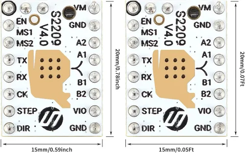 Miniatura 6 de FYSETC Piezas de impresora 3D, 5 unidades de actualización Stepstick silencio S2209 V4.0 controlador de motor paso a paso modo UART con disipador