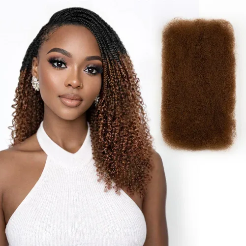 Miniatura 17 de FASHION IDOL Afro Kinkys - Cabello humano a granel para extensiones de rastas, reparación de Loc, trenzado, giro apretado, cabello humano afro