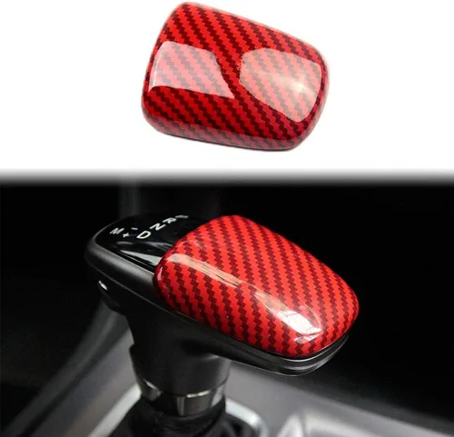Miniatura 5 de Crosselec - Adhesivo decorativo de fibra de carbono para el pomo de la palanca de cambios para Dodge Charger 2015+ (Negro)