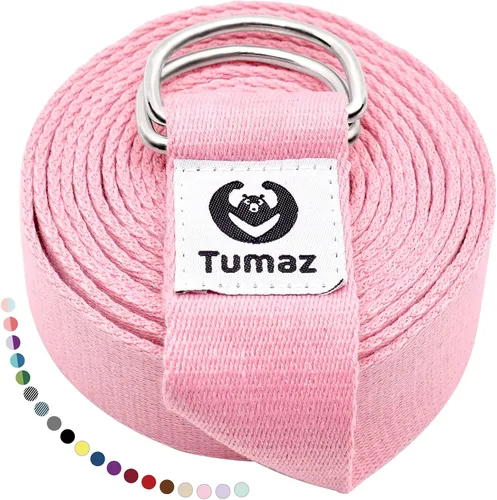 Miniatura 13 de Tumaz Yoga Strap/Stretch Bands [15+ Colors, 6/8/10 Feet Options] with Extra Safe Adjustable D-Ring Buckle, Durable and Comfy Delicate Texture - Best