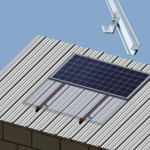 Miniatura 6 de Kit de soporte de montaje de techo de panel solar para techo de estaño inclinado inclinado
