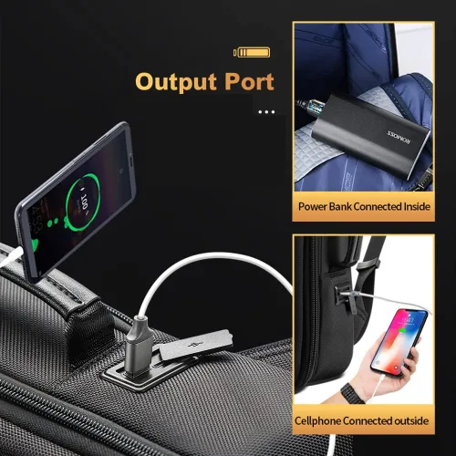 Miniatura 2 de BOPai Mochila inteligente ampliable grande de 15.6 pulgadas para viajes, resistente al agua, antirrobo, mochila para laptop con carga USB, mochila