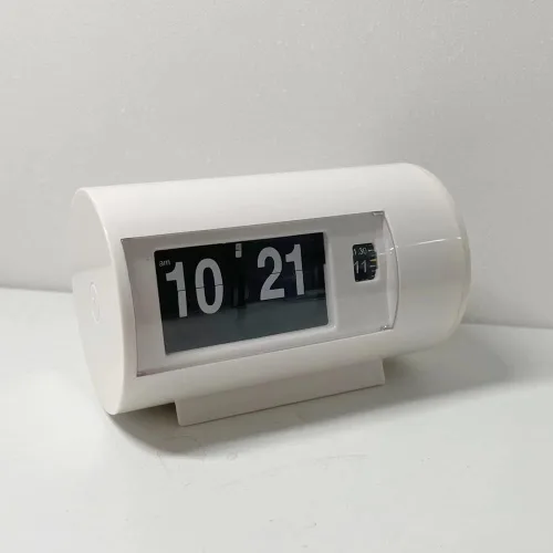 Miniatura 5 de BHning Reloj de mesa retro Reloj automático Flip 12 Horas AM/PM Formato Pantalla Reloj Reloj de escritorio Flip Page Turning Relojes (blanco)