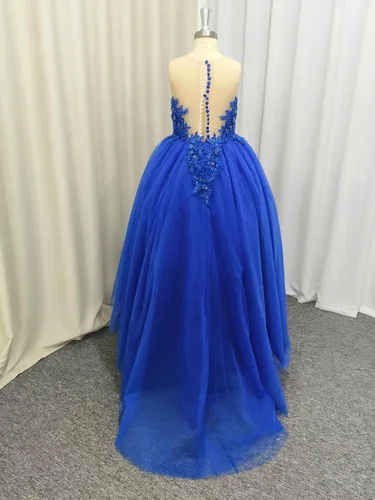 Miniatura 8 de Vestido de niña de flores de encaje de tul hasta el suelo para ocasiones especiales