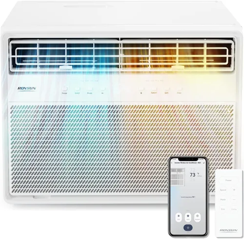 Miniatura 10 de ROVSUN - Aire acondicionado para ventana de 12000 BTU con función de calor, unidad de aire acondicionado y calentador combo con control inteligente