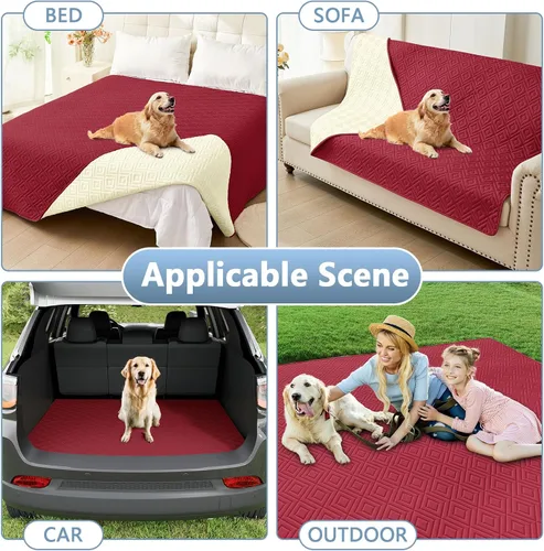 Miniatura 6 de hyha Manta Impermeable para Perros, Funda Suave para Cama de Perro, Mantas para Mascotas, Funda Impermeable Lavable para Sofá y Sillón para Perros