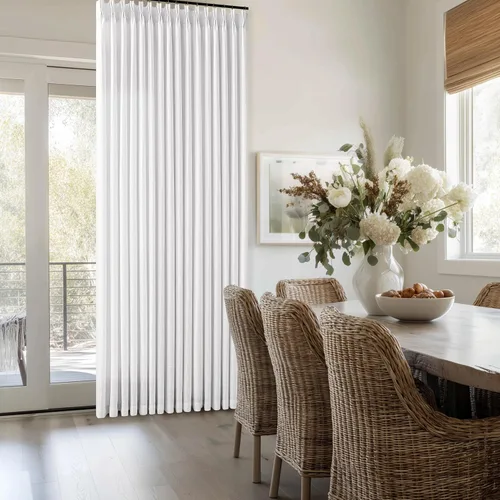 Miniatura 32 de TWODRAPES Cortinas de Lino Plisadas con Pinza Beige Blancas de 54 Pulgadas de Largo 2 Paneles para Comedor Cocina Dormitorio Plisadas Semi