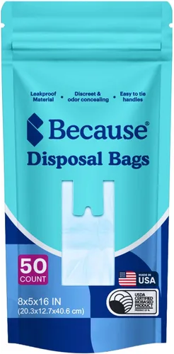 Because Bolsas de eliminación de incontinencia, resistentes a desgarros, para hombres y mujeres, extra grandes, protección contra fugas, bloqueo de
