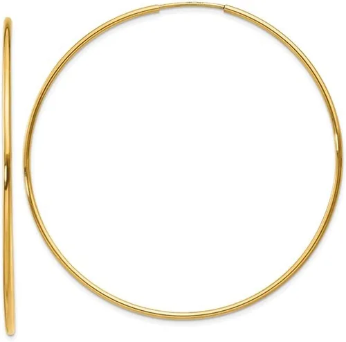 Miniatura 9 de Aretes de aro infinito de oro de 14k, tubo de 1,25 mm de grosor