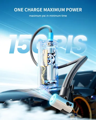 Miniatura 3 de Compresor de aire portátil para inflador de neumáticos, bomba de neumáticos 4 veces más rápida y 150 PSI para automóvil, moto, bicicleta y pelota