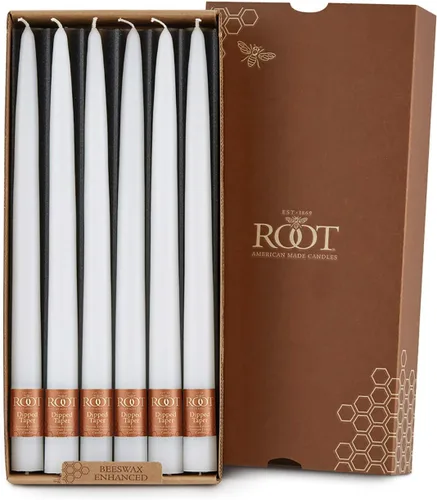 Miniatura 15 de Root Candles Juego de 12 velas cónicas sin aroma, lisas sumergidas a mano, sin goteo, cera de abeja mejorada, en caja, 9 pulgadas, verde salvia