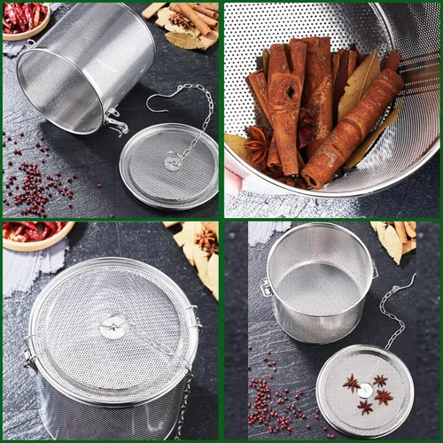 Miniatura 6 de Colador de condimentos, filtro de especias de acero inoxidable, filtro de especias de cocina, diseño de malla, colador de bolas de té, condimentos